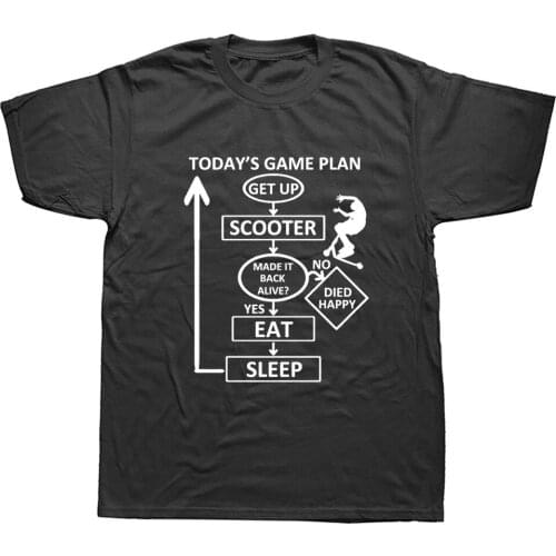 Todays Stunt Scooter Plan Birthday Funny Unisex Graphic Oversized Streetwear Cotton Short Sleeve T Shirts Harajuku T-shirt