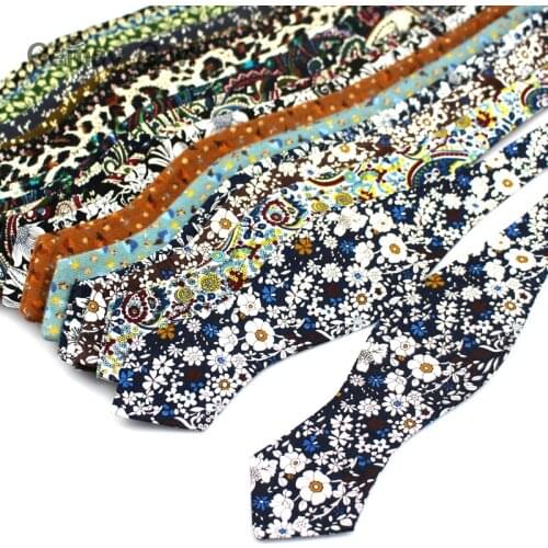 Fashion Cotton Bowties for Men Plain Self Bow Tie Bowtie Flower Paisley Bow Ties Cravat Butterfly Men Self-tied for Wedding