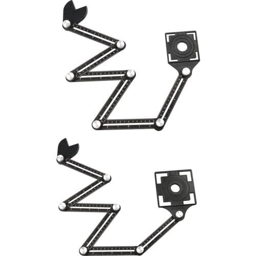 3/5 Hole Angle Measuring Ruler Aluminum Alloy Template Tool Drill Guide Ceramic Tile Hole Punch Locator 6 Fold Measuring Tool