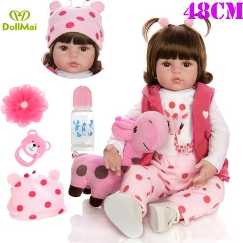 Bebes reborn silicone reborn baby dolls 19"48cm reborn toddler girl alive doll for children gift l.o.l dolls