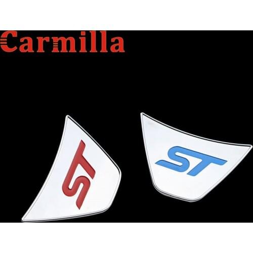 Carmilla Steering wheel st logo cover sticker for Ford New Fiesta Ecosport 2009 2010 2011 2012 2013 2014 2015 accessories