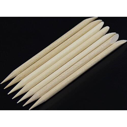 100pcs/set Nail Art Design Cuticle Pusher 100pcs/OPP Removal Pedicure Manicure Cuticle Pusher Orange Wooden Nail Art Stick Tools