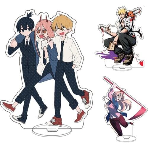 Manga Anime Chainsaw Man Acrylic Stand Model Toys Makima Pochita Power Funny Characters Anime Cosplay DIY Collectible Fans Gift