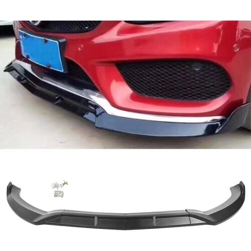 Matt Black Car Front Bumper Lip Cover Trim For Mercedes Benz C-Class W205 C180 C200 C220 C300 2015 2016 2017 2018 Sport DP Style