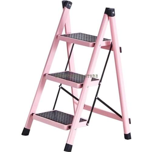 Multi Functional Household Ladder Three Step Headless Folding Thickened Herringbone Ladder Flower Rack Ladder Stool H