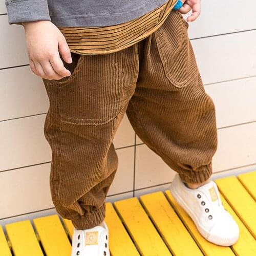2020 fashion Kids spring autumn Clothes Girls Trousers children pants for baby boys casual pants solid corduroy 90~130