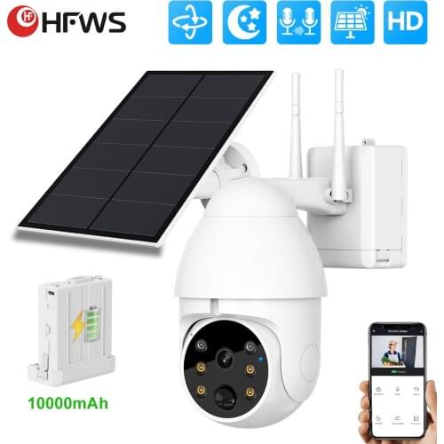 Battery Solar Camera Outdoor Wireless Ip Video Surveillance Cameras With Wifi 1000mAh Battery 5w Solar Panels