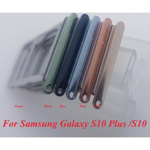 New SIM Card Tray + Micro SD Tray For Samsung Galaxy S10 G973U G9730 G973F S10 Plus G975F G975U G975FD