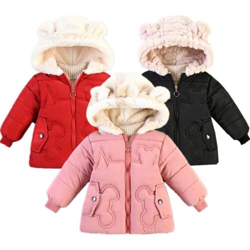 2021 Autumn For Baby Girls Jackets Hooded Outerwear Winter Children Warm Thick Jacket For Kids Clothes Snow Baby Outerwear Coats