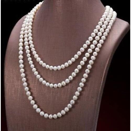 HUGE 48" 8-9MM NATURAL SOUTH SEA WHITE PEARL NECKLACE AAA