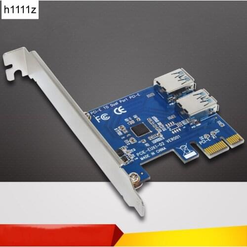 2 Ports USB 3.0 Riser Card PCI-E PCI Express 1x Card Adapter Converter For BTC Miner Mining Machine Drop Shipping