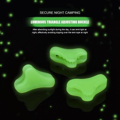 Plastic Camp Luminous Awning Tent Rope Buckle Support Rod Thunder Proof Caps Canopy Anti-slip Triangle Buckles
