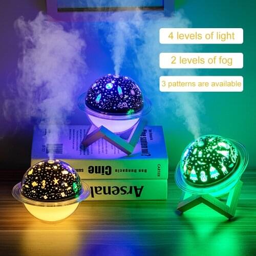 Starry Sky Projection Lamp Air Humidifier Aromatherapy Diffuser for Kid Room Holiday Gift USB Ultrasonic Aroma Humidificador