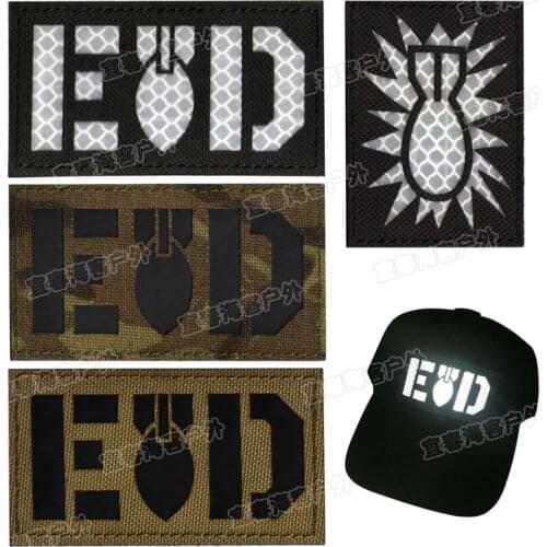 PVC EOD infrared IR multicam Patches Bomb hook patch Reflective Emblem Appliques Armband Military patches badges
