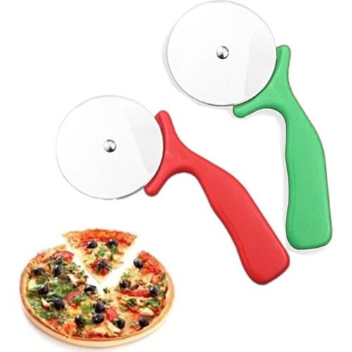 Green Pizza Cutter Stainless Steel Knife Kitchen Gadgets Pizza Wheels Scissors Ideal Pizza Pies Waffles Dough Cookies Cake Tools