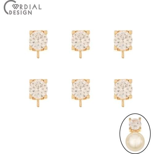 Cordial Design 50Pcs 7*7MM Jewelry Accessories/Hand Made/CZ Charms For Bracelets/Connectors/Earring Findings/DIY Jewelry Making