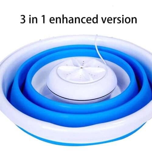 Foldable Mini Washing Machine Rotating Ultrasonic Turbines Washer USB Charging