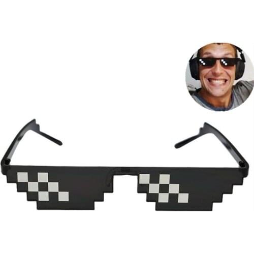 8 Bit Thug Life Sunglasses Pixelated Men Women Brand Party Eyeglasses Mosaic UV400 Vintage Eyewear Unisex Gift Toy Glasses