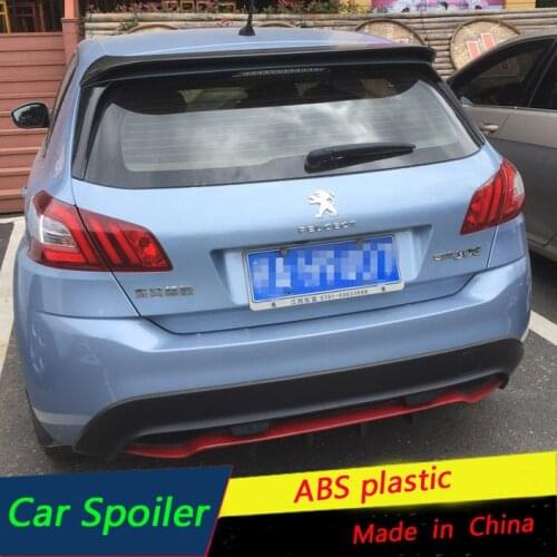 For Peugeot 308S Spoiler ABS Material Car Rear Wing Primer Color Rear Spoiler Press the tail For 2015-2017 Peugeot 308S Spoiler