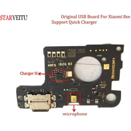 STARVEITU For Xiaomi Mi8 SE Original USB Board Flex Cable Dock Connector Microphone Support Quick Charger Computer Connect