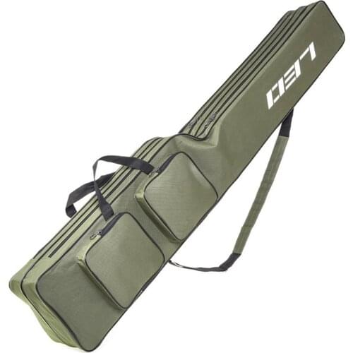 Two Layer 130cm Fishing Rod Reel Bag Fishing Pole Gear Tackle Tool Carry Case Carrier Storage Bag Organizer Fishing Cover Bag