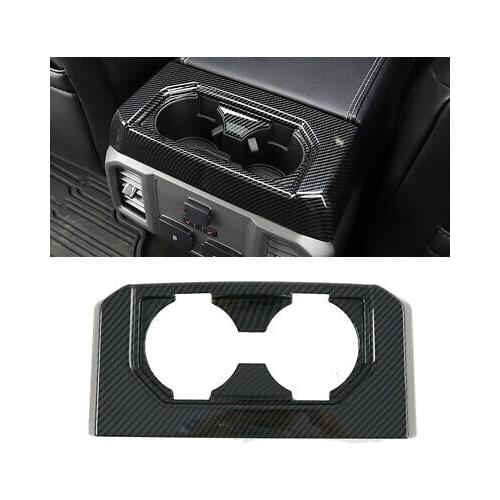 Carbon Fiber Interior Rear Water Cup Holder Cover For Ford F150 F-150 2015-2020