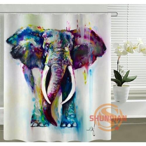 Custom Colourful ELEPHANT Shower Curtain Personalized DIY Bath curtain Waterproof polyester curtain Drop Shipping