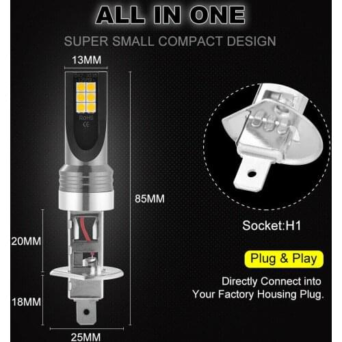 12V-24V DC LED Light Bulbs 200W 12000LM 2pcs Accessories Headlight Kit