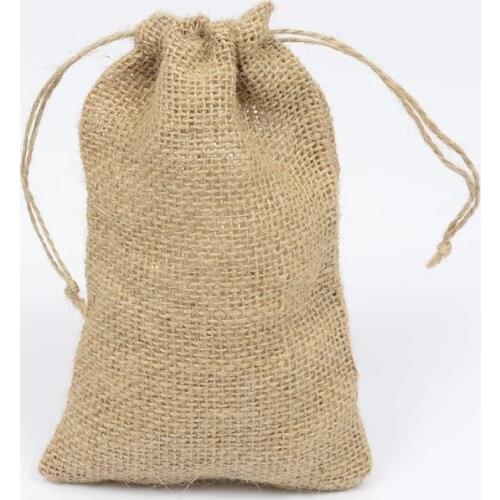 5000pcs/lot Natural Jute Pouches Burlap Bag Hessian Drawstring Pouch Wedding Christmas Favors Sack Jewelry Packing Wholesale