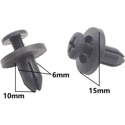 30 Pcs Auto Plastic Retaining Rivet ForGM Toyota Mazda For Fit 6mm Hole Screw Push Expanding Clip Fixeding Fasteners