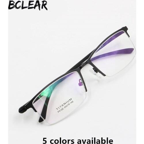 BCLEAR New Arrival optical frame semi-rimless Prescription glasses alloy half frame eyeglasses business men spectacle frame
