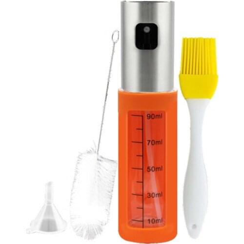Spray Bottle With Scale Refillable Glass Vinegar Gravy Oil Pot Dispenser Barbecue Tool Pumping Bottles Kitchen Accessories