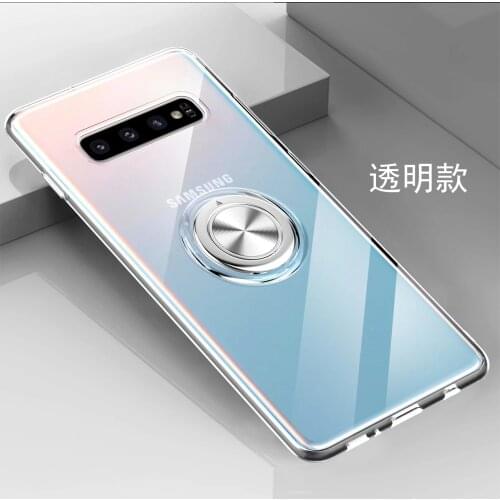 For Samsung Galaxy S10 Plus Case With Ring Stand Magnet Soft Transparent Protective Back Cover case for samsung s10e s10plus