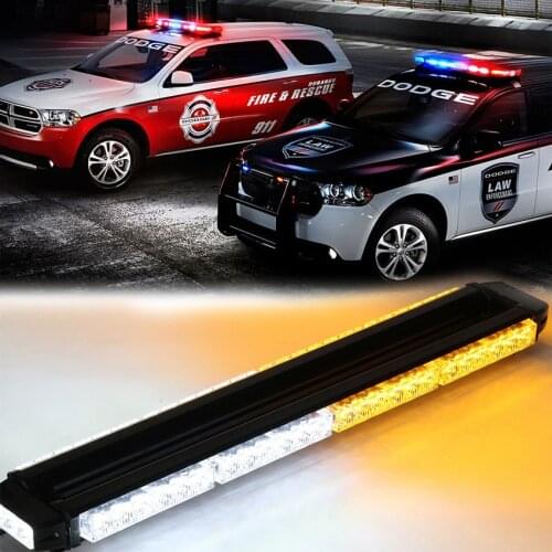 26" Four Sides Emergency Security Warning Flash Strobe Light Tractor Agricultural AVT Offroad LED Lights Bar Amber Yellow White
