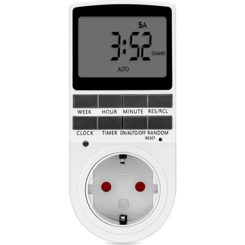 230V LCD Display Digital Timer Switch Electrical Outlet Countdown EU Plug