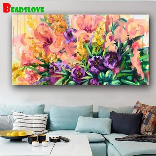 Diy diamond picture Abstract flower 3d drills square diamond painting Cross stitch kit diamond mosaic embroidery for home art
