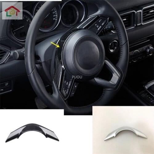 For Mazda CX-3 CX3 2017 2018 2019 ABS Chrome Matte Interior Steering Wheel Panel Cover Trim Car Styling Accessories Car Parts