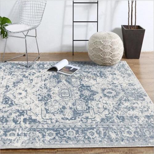 Carpets for Living Room European Classical Blue Abstract Pattern Carpet Living Room Table Accessories Area Rug for Bedroom