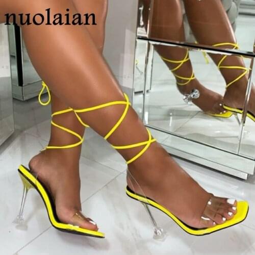 2020 Summer High Heels Sandal Shoes Woman PVC Pump Shoe Womens High Heel Shoes Ladies Chaussure Party Pumps Platform Sandals