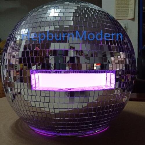 Model Ballroom dance costumes mirror men women singer stage show wears dj clothe Glass ball led helmet catwalk disco performance