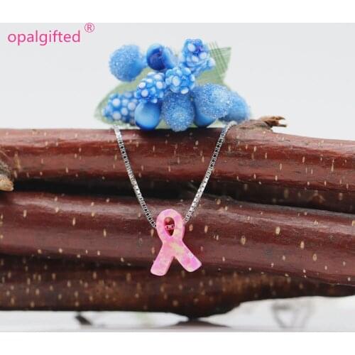 MOQ=1pc Free Shipping 8*10mm Synthetic OP42 Pink Opal Ribbon gold Beautiful opal Necklace Jewelry with factory price for girls