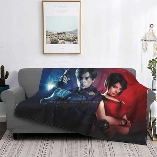 2 Remake Leon And Ada Air Conditioning Blanket Soft Throw Blanket Ada Wong Leon Kenedy 2 Umbrella Corporation Racoon City