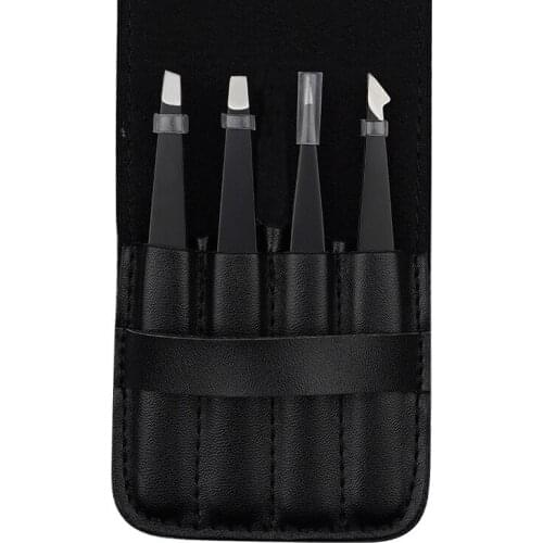 Tweezers Set Stainless Steel Slant Tip Sharp Pointed Tweezer Set-Precisional Hair Removal, Eyebrow Hair, Ingrown Hair