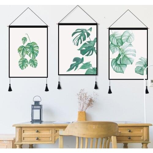 Nordic Green Plant Home Decoration Hanging Picture Living Room Background Wall Tapestry