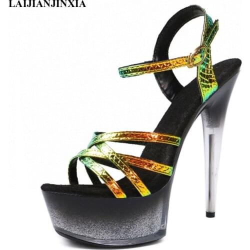 New Platform Sandals Gladiator Open toe Full Dress High Stripper Heels Pole Dance Shoes Sexy Fetish Party Women Nightclub Shoes