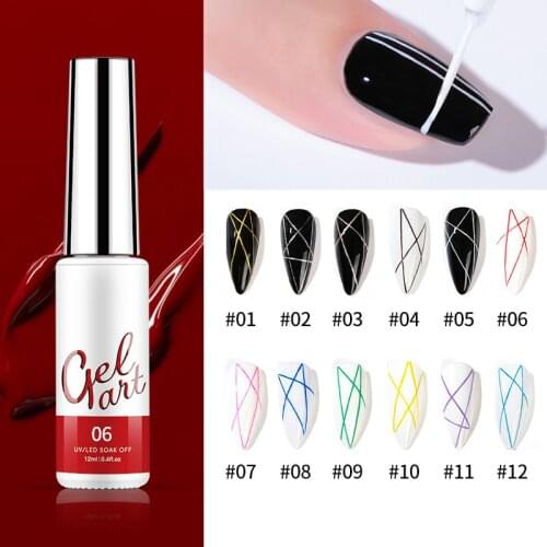 Qsezeny Nail Art Gel Polish Kit Soak Off UV/LED Semi Permanent Ink Color Varnish Gel Nail Polish Lacquer Salon Painting Designs