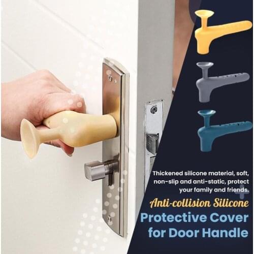 Anti-collision Silicone Protective Cover for Door Handle Door Knob Cover Silicone Thicken Door Handle Glove Wall Protectors Anti