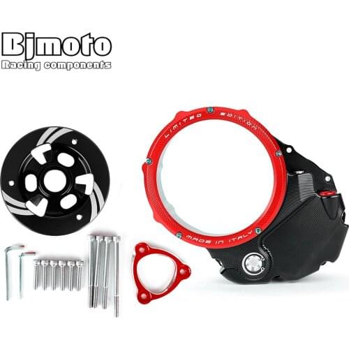 Motorcycle CNC Racing Clear Clutch Cover & Spring Retainer R For Ducati Diavel /X 1200 1260 2016-2020 Waterproof Solid Billet