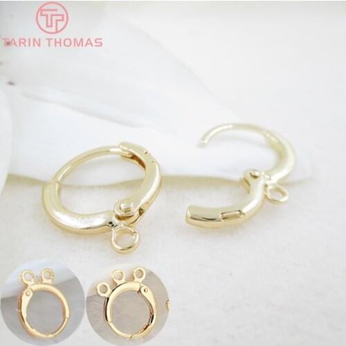 12PCS 12x14MM 24K Gold Color Plated Earring Hoop for DIY Jewelry Making Finding Accessories