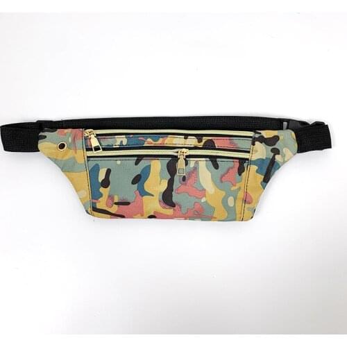 Ride Travel Blue Camouflage Waist Bag Waterproof Anti Theft Fanny Pack Men And Women Walking Mountaineering Waist Bag